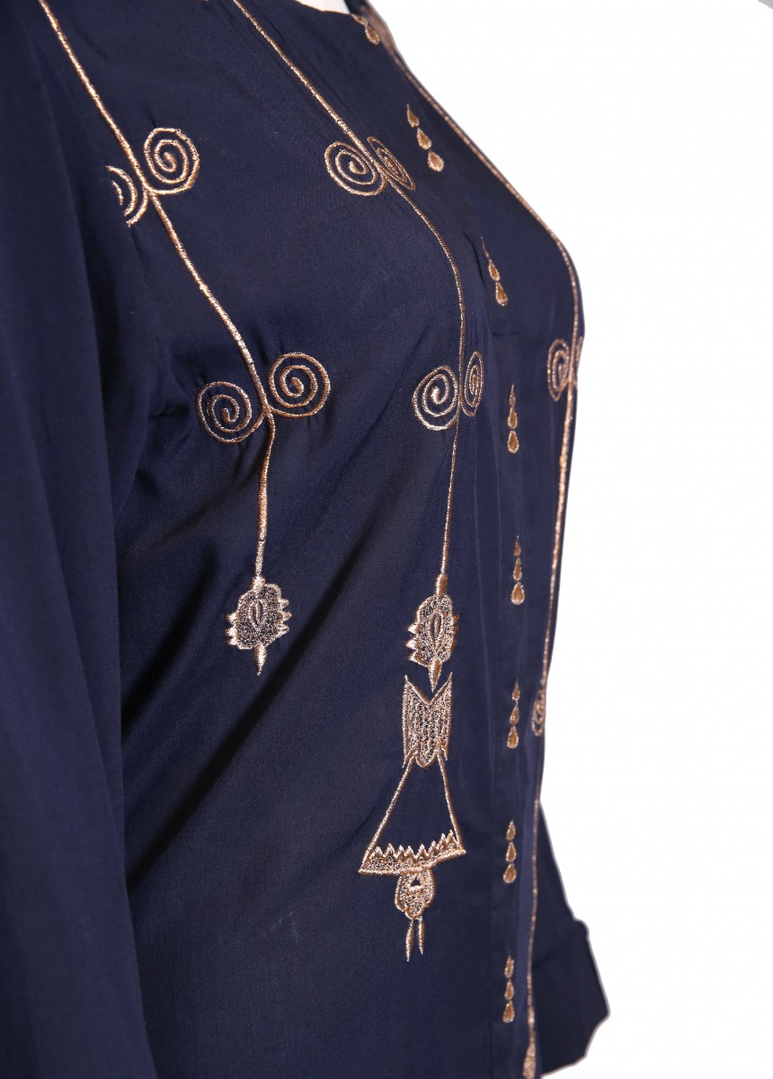 N.Blue with Golden Emb Work