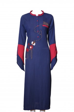 Maroon With Emb. Work