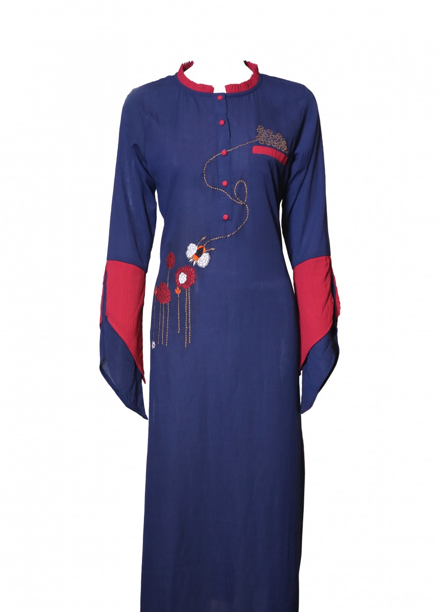 Maroon With Emb. Work