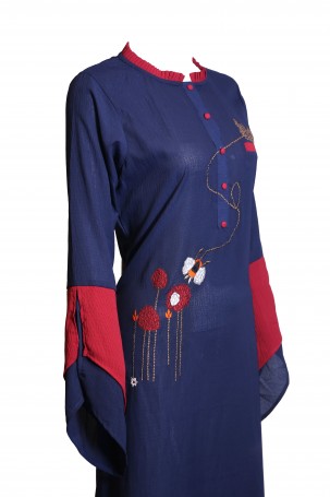 Maroon With Emb. Work