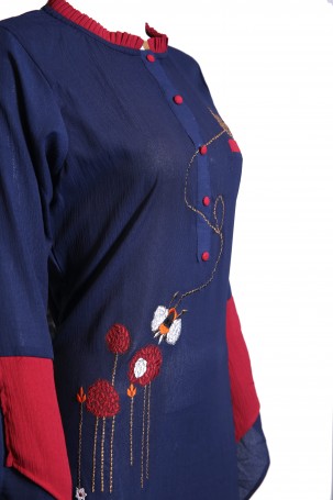 Maroon With Emb. Work