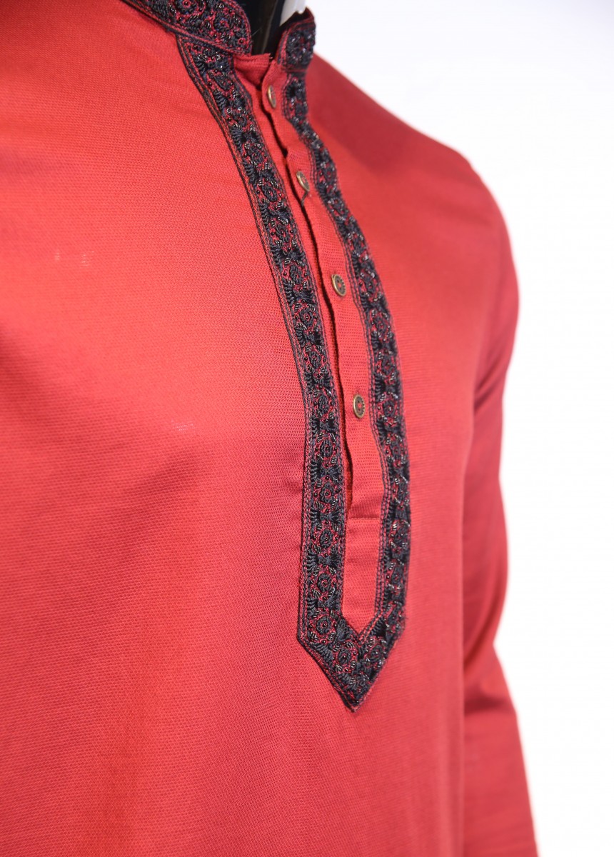 Maroon With Black Karchupi