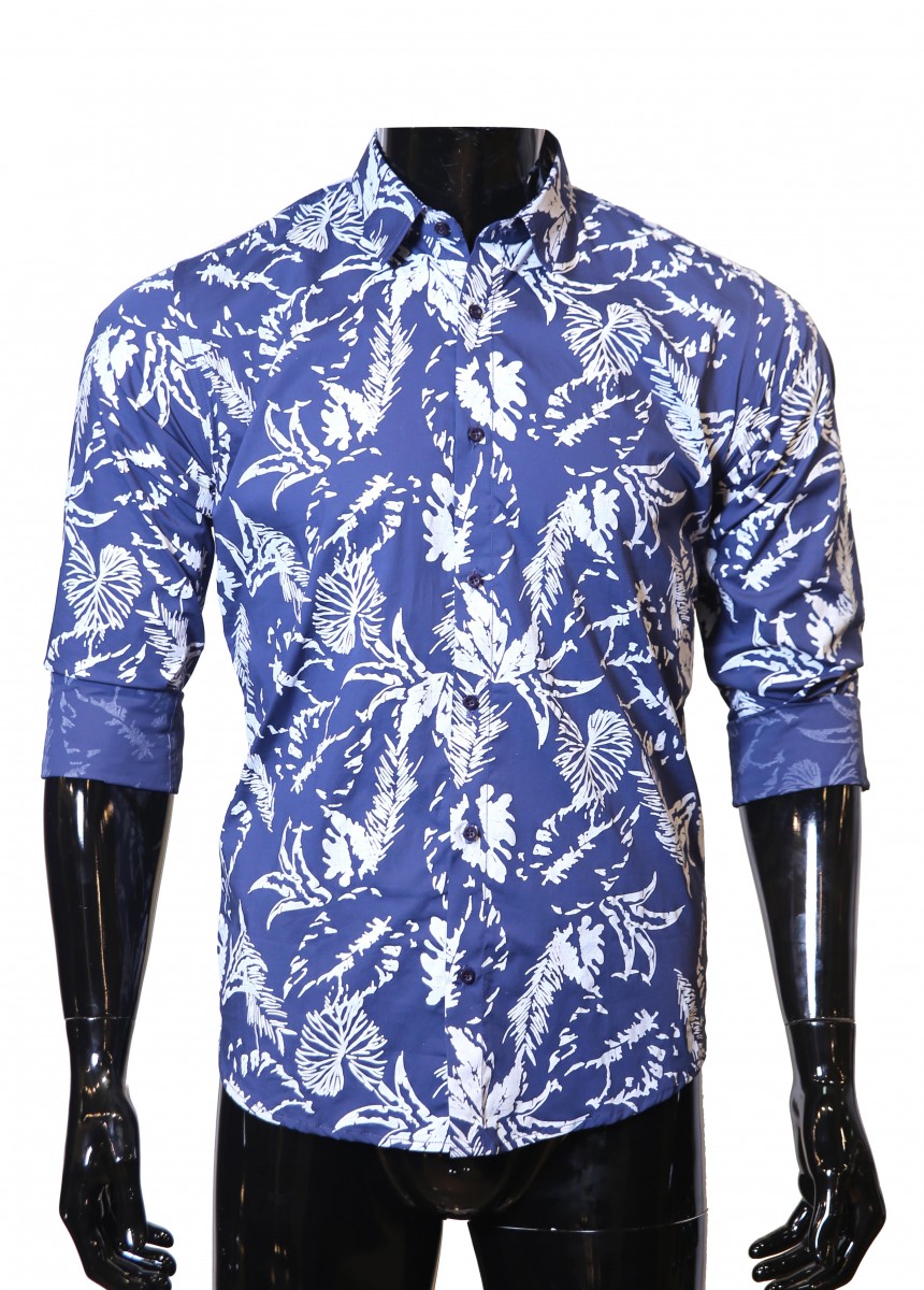 N.Blue Off White Skin Print