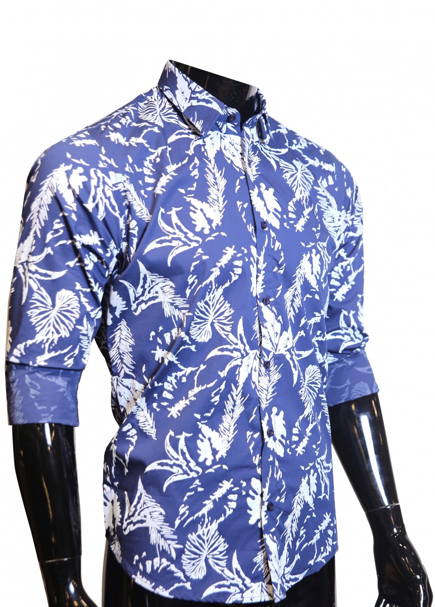 N.Blue Off White Skin Print